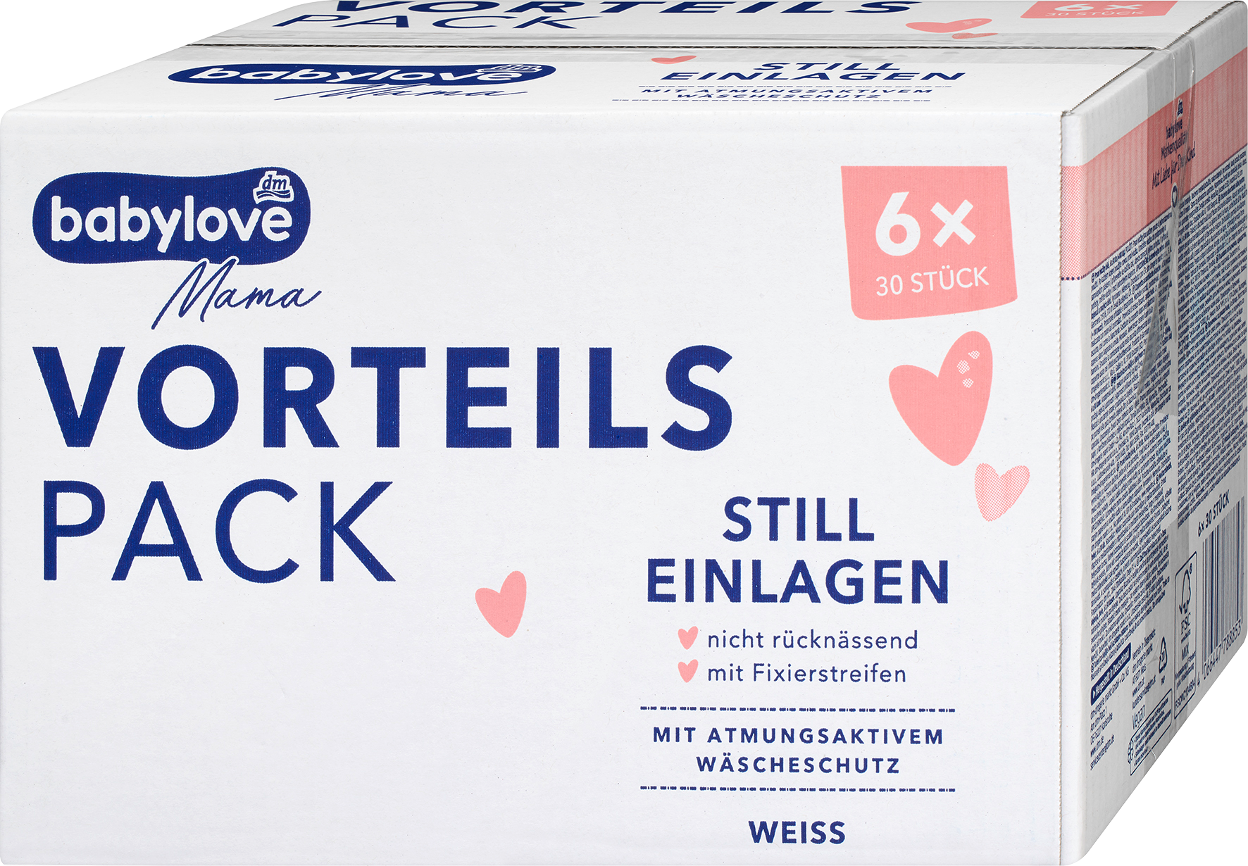بيبي لوف مامافوط رضاعة بيضاء (6 × 30 قطعة)، 180 قطعة