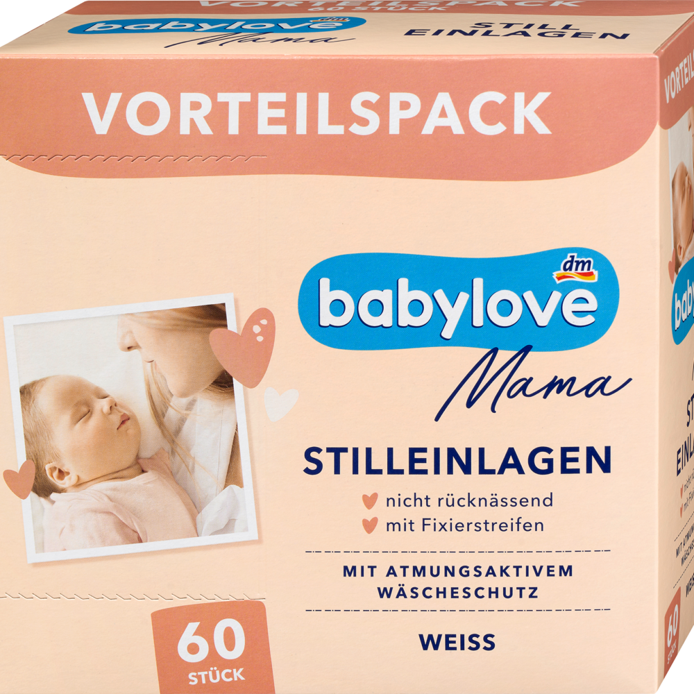 بيبي لوف ماما فوط الرضاعة أبيض، 60 قطعة