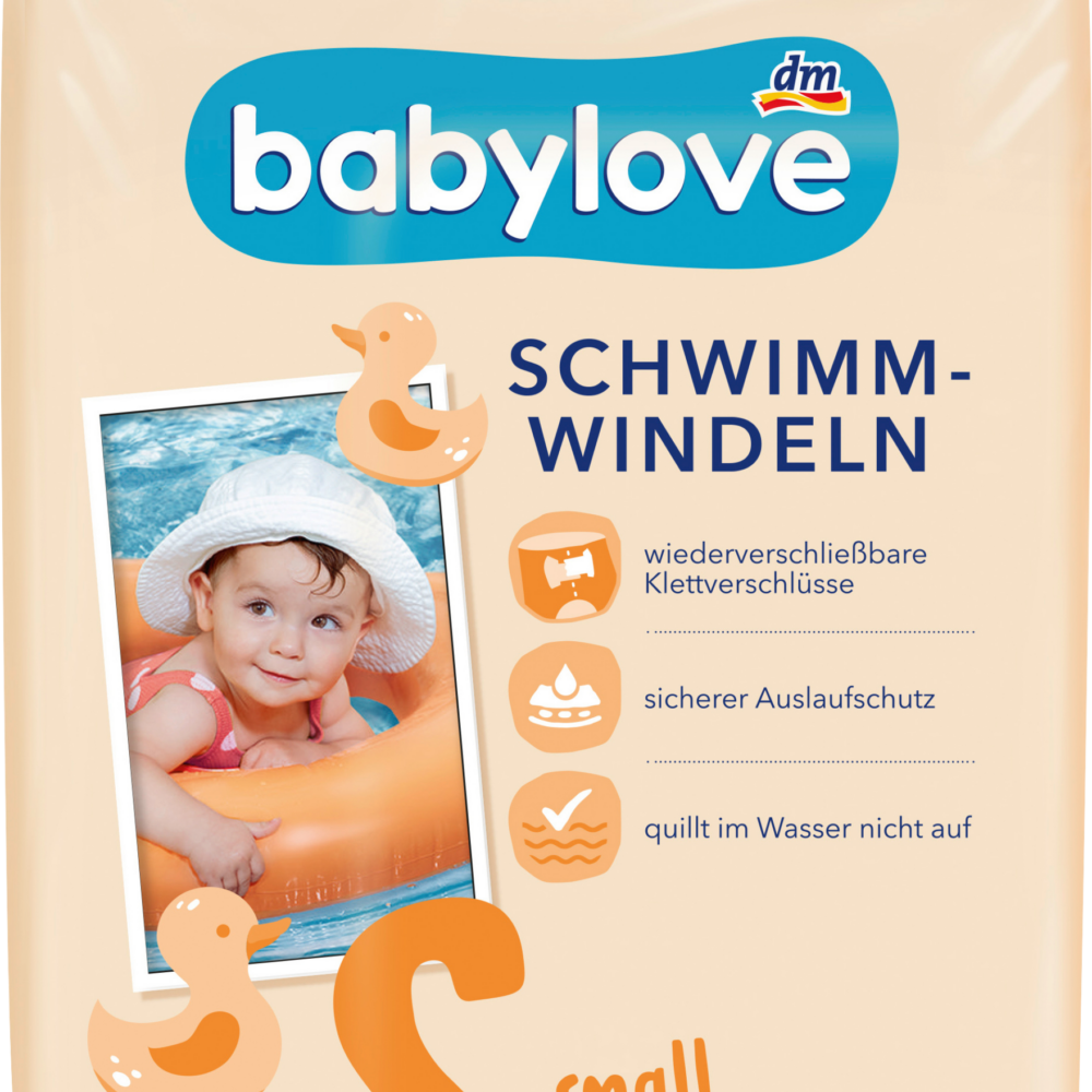 بيبي لوف حفاضات سباحة مقاس S (4-9 كجم)، 12 قطعة