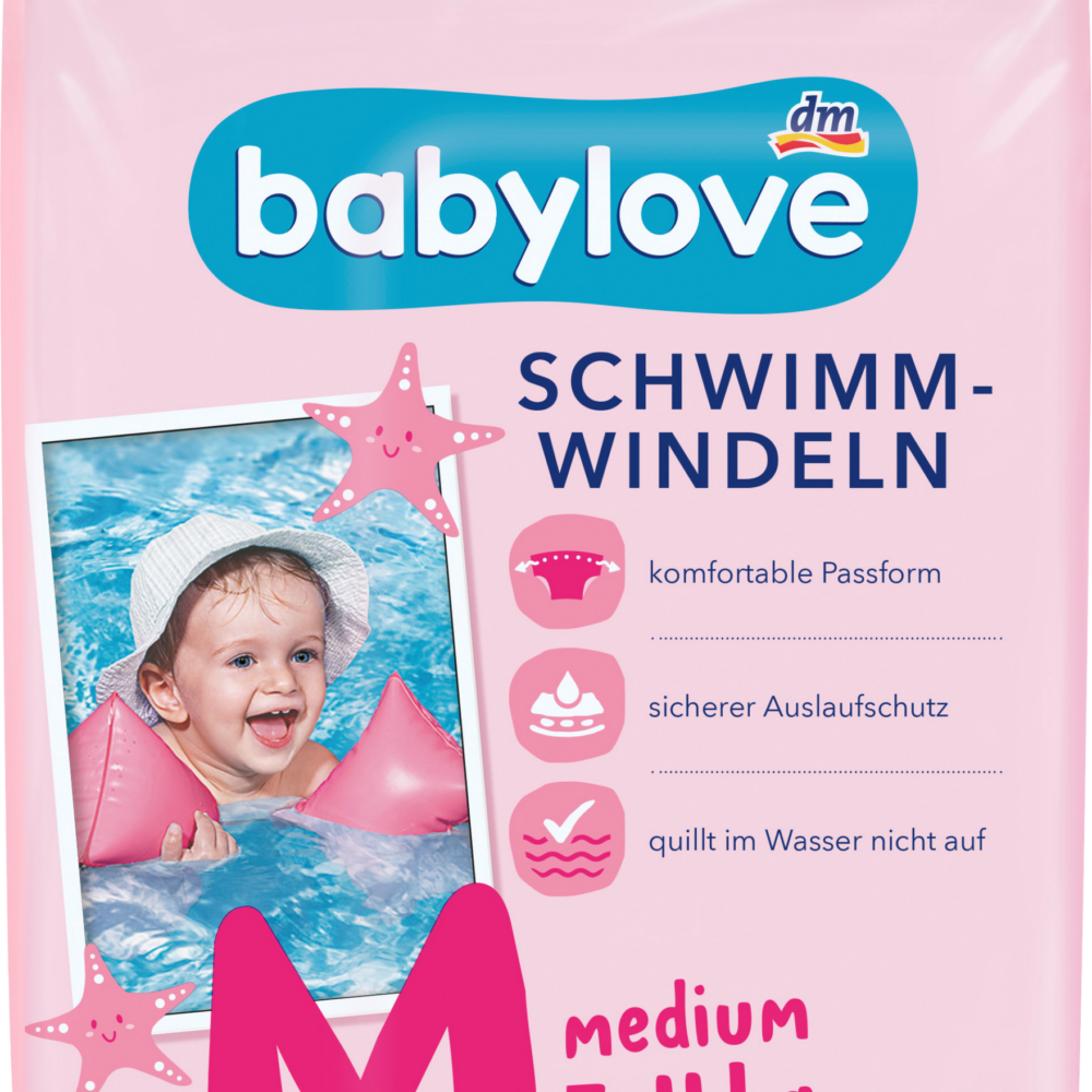 بيبي لوف حفاضات سباحة مقاس M (7-11 كجم)، 12 قطعة