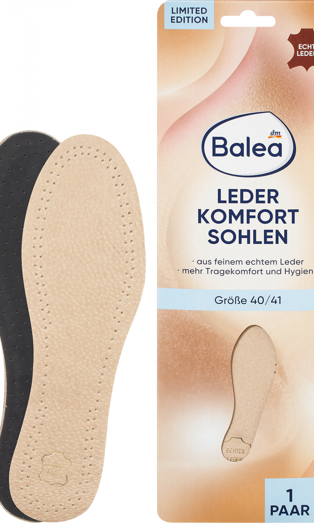 باليا نعال داخلية جلدية، مقاس 40/41 (1 زوج)، 2 قطعة