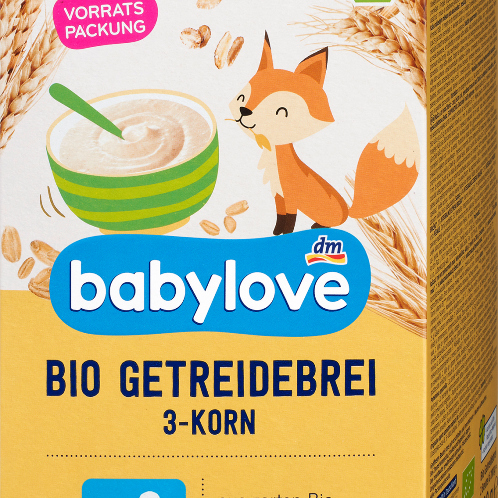 بيبي لوف عصيدة الحبوب 3 حبوب من الشهر 6، 400 جرام طعام تكميلي