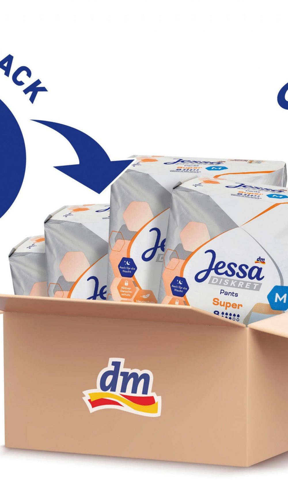 جيسا ديكرييتحزمة سلس البول سوبر حجم M (4 × 12 قطعة) ، 48 قطعة جهاز طبي