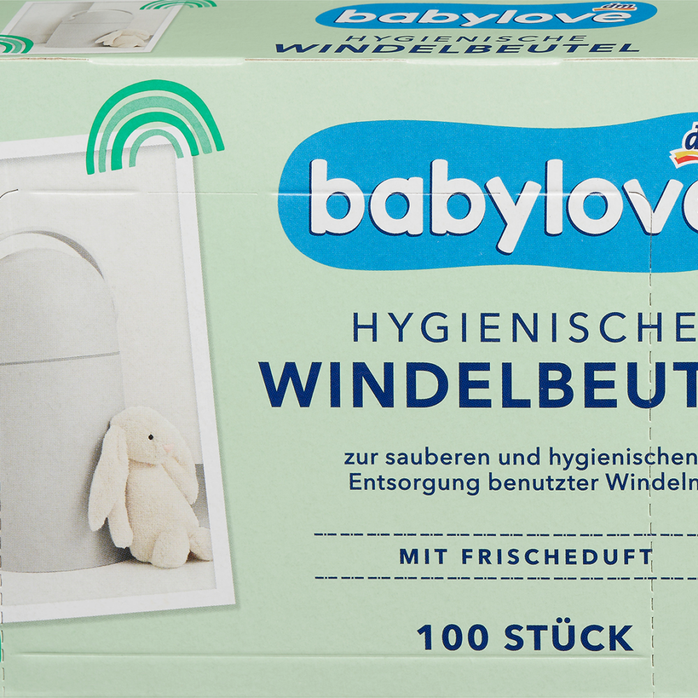 أكياس حفاضات بيبي لوف برائحة منعشة، 100 قطعة