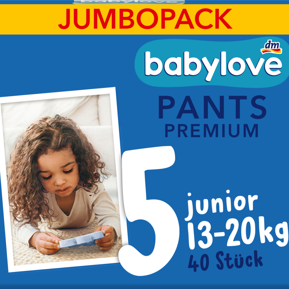 بيبي لوف بنطلون أطفال بريميوم مقاس 5 (13-20 كجم)، عبوة جامبو، 40 قطعة