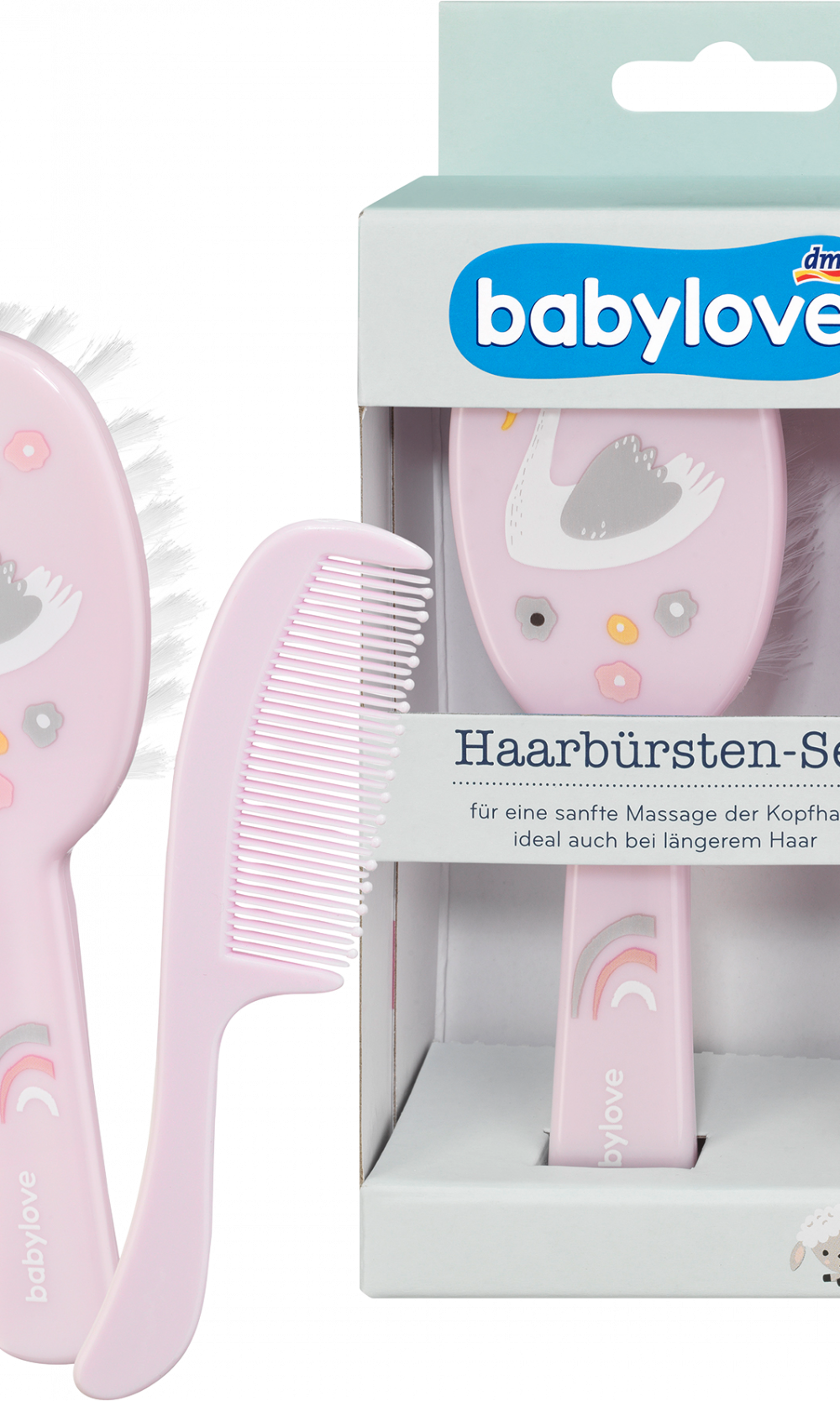 بيبي لوف طقم فرش بجعة وردية، 2 قطعة، 1 قطعة