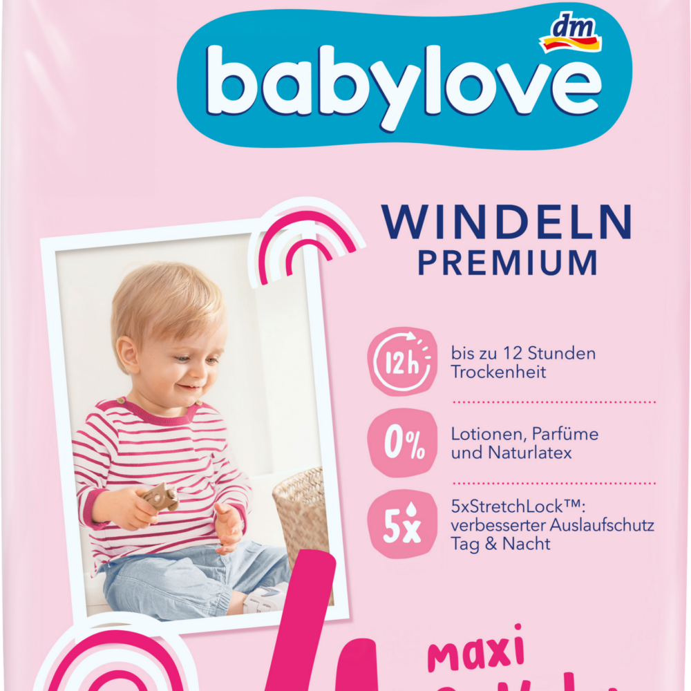 حفاضات بيبي لوف مقاس 4 (8-14 كجم)، 42 قطعة