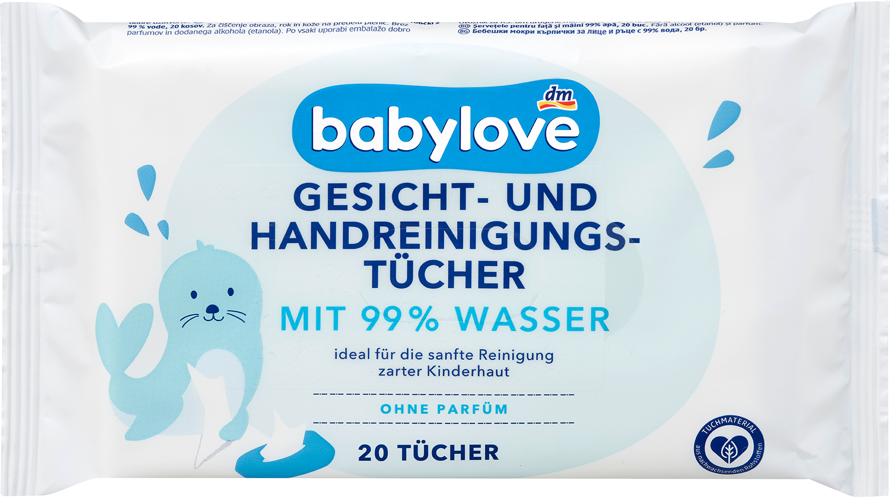 بيبي لوف مناديل مبللة لتنظيف الوجه واليدين، 20 قطعة