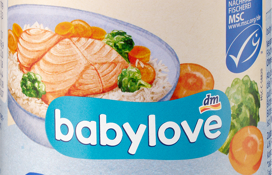 Babylove MEN ü خضروات بالكريمة مع الأرز وبولوك من الشهر الثامن ، 220 جرام طعام تكميلي