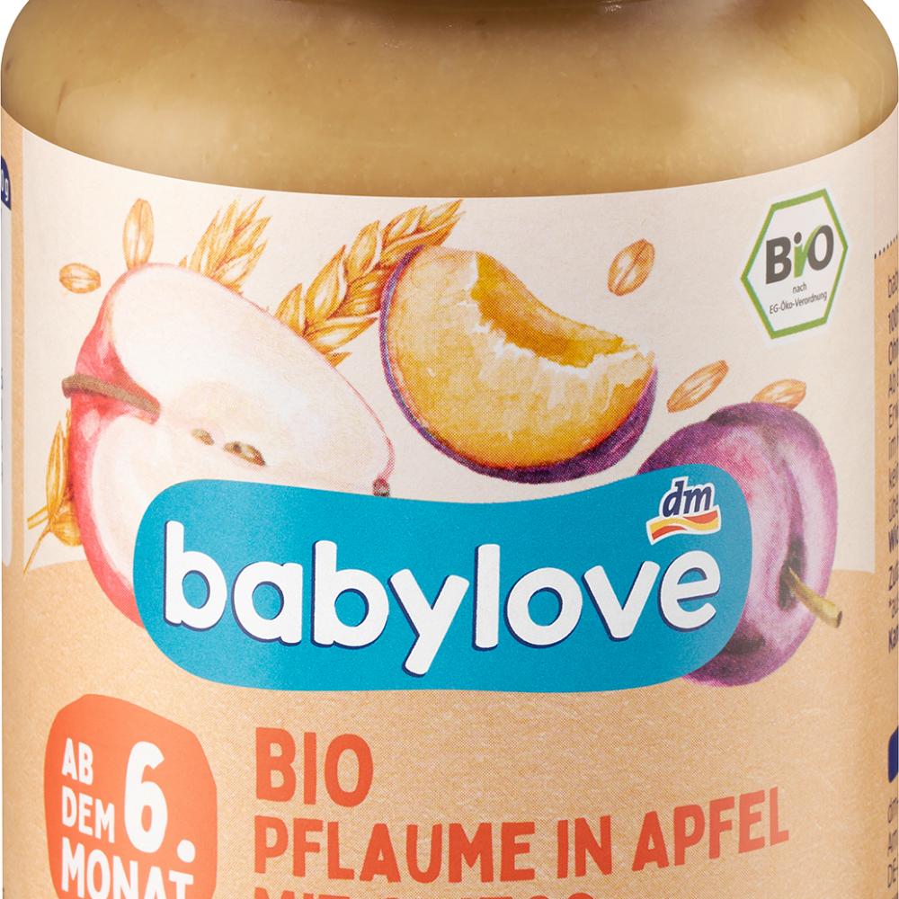 بيبي لوف فواكه وحبوب البرقوق في التفاح مع السميد من الشهر السادس، 190 جرام طعام تكميلي