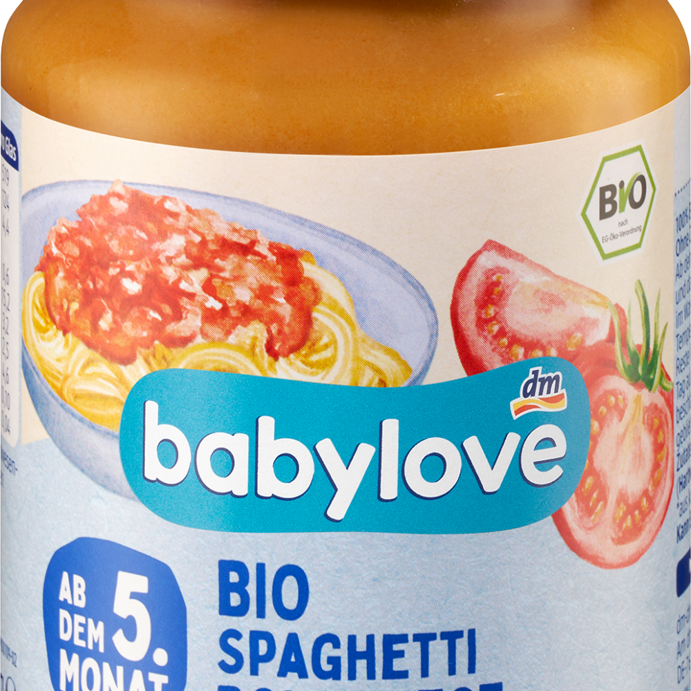 Babylove MEN ü Spaghetti Bolognese من الشهر الخامس ، 190 جرام طعام تكميلي