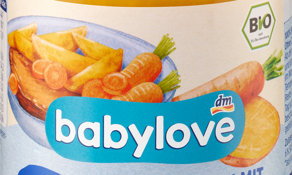 Babylove MEN ü جزر مع البطاطا الحلوة ولحم البقر من الشهر الخامس ، 190 جرام طعام تكميلي