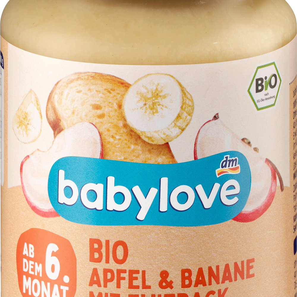 بيبي لوف تفاح بالفواكه والحبوب مع رقائق الحبوب الكاملة، من الشهر السادس، 190 جرام طعام تكميلي