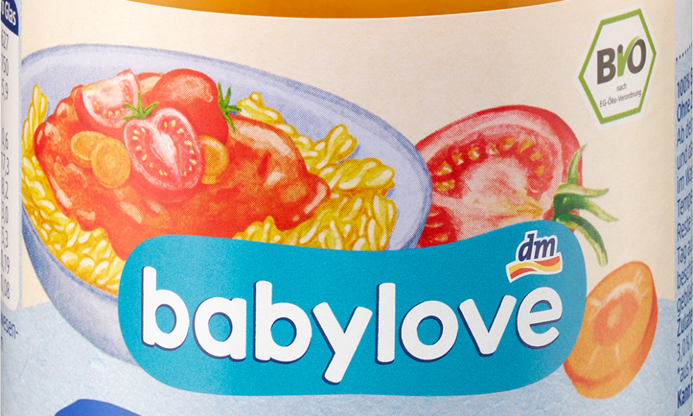 Babylove MEN ü خضروات طماطم مع مكرونة من الشهر الخامس ، 190 جرام طعام تكميلي