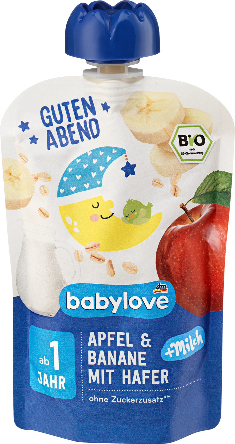 بيبي لوف كيتشي مساء الخير التفاح والموز مع الشوفان والحليب من 1 سنة، 100 جرام طعام تكميلي