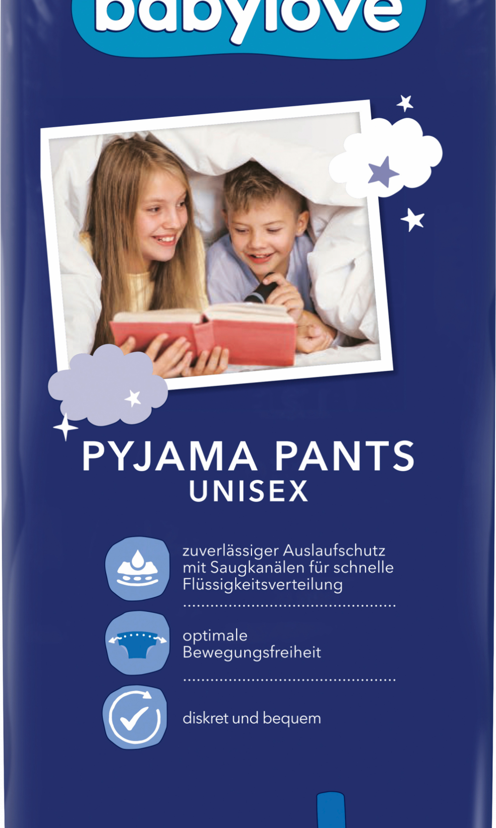 بيبي لوف بنطال بيجامة مقاس L، 8-12 سنة (24-50 كجم)، 9 قطعجهاز طبي