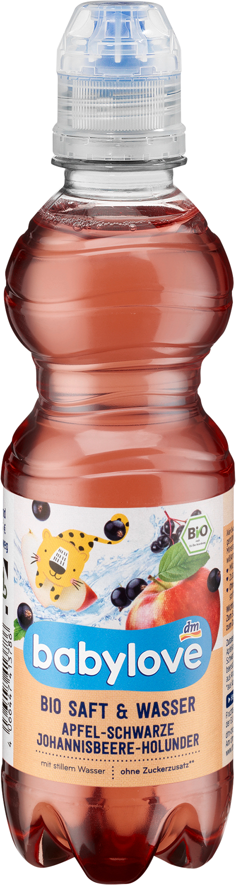 بيبي لوف عصير وماء التفاح والكشمش الأسود والبلسان ، 330 مل يمكن التخلص منه