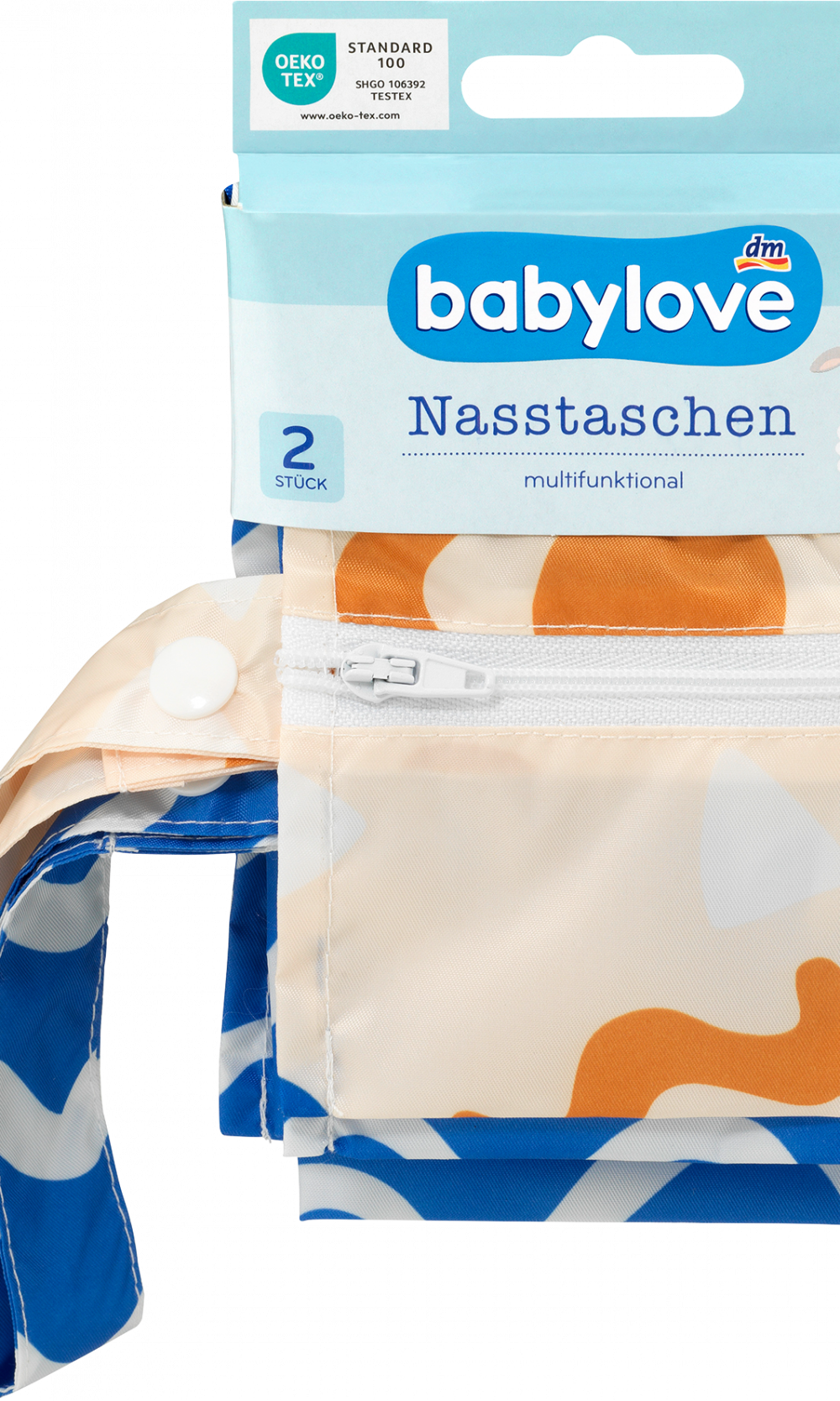 طقم شنطة مبللة بيبي لوف أزرق، 2 قطعة