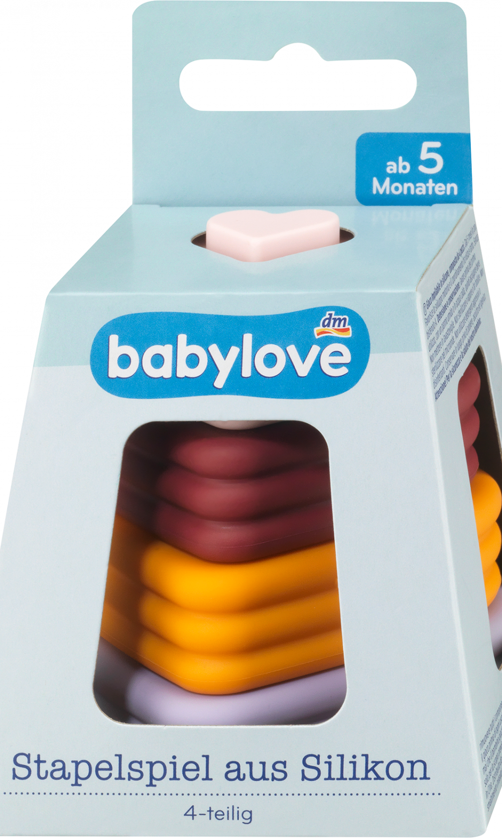 بيبي لوف لعبة التراص من السيليكون ، قلوب من 4 قطع ، 1 قطعة