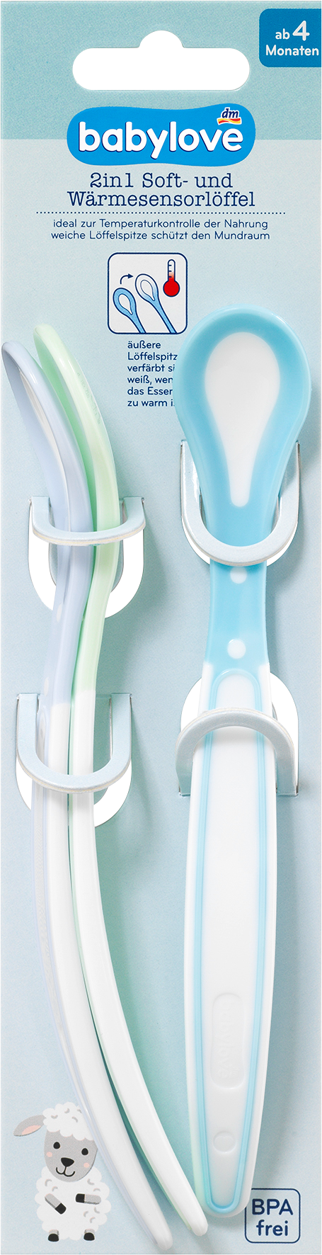 بيبي لوف ملعقة مستشعر حرارة، 3 قطع