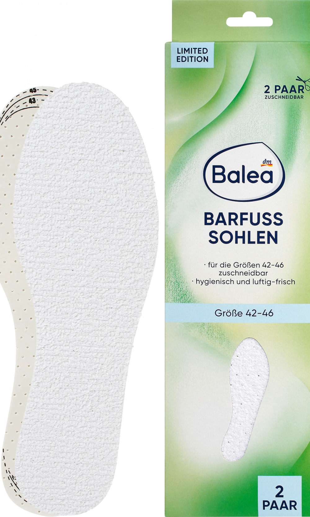 نعال باليا حافي القدمين أبيض، مقاس 42-46 (2 زوج)، 4 قطع