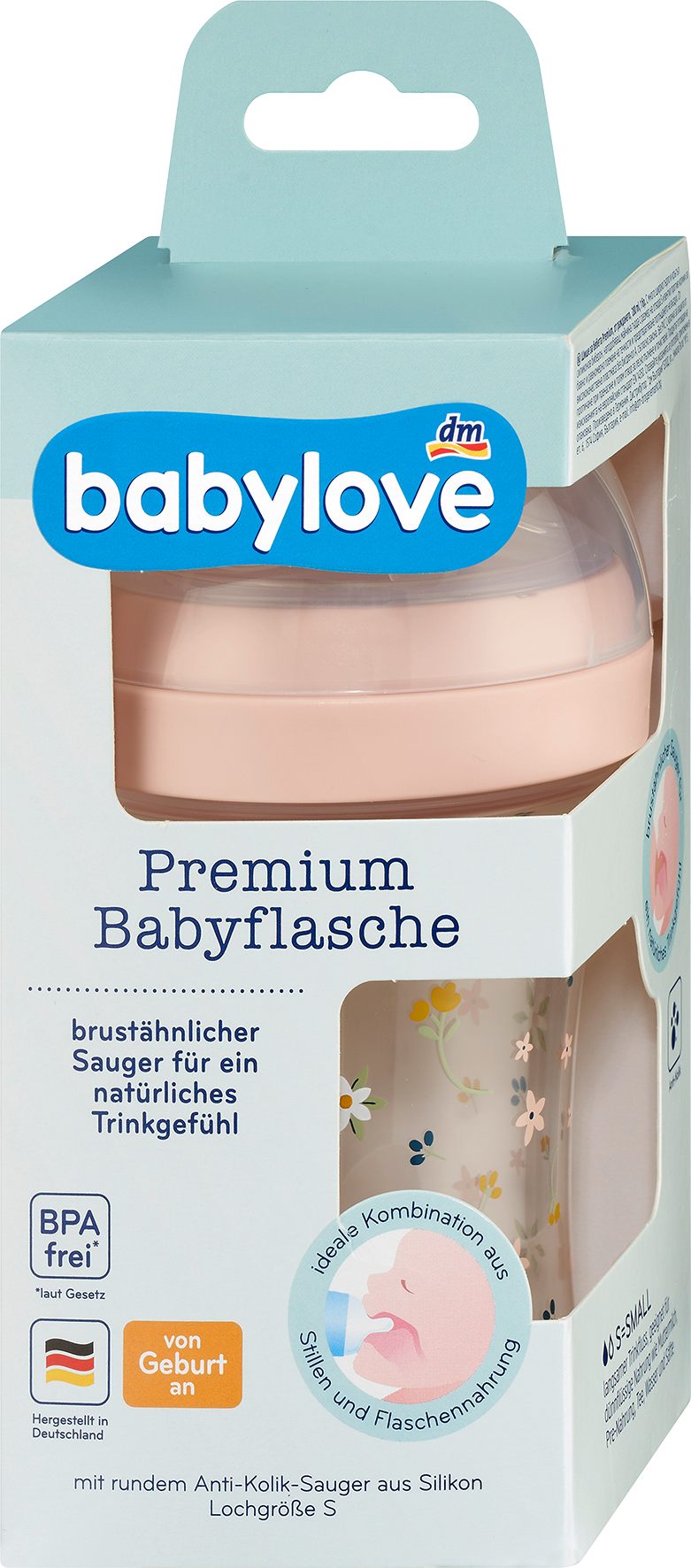 بيبي لوف زجاجة أطفال وردي ممتاز، 280 مل، 1 قطعة