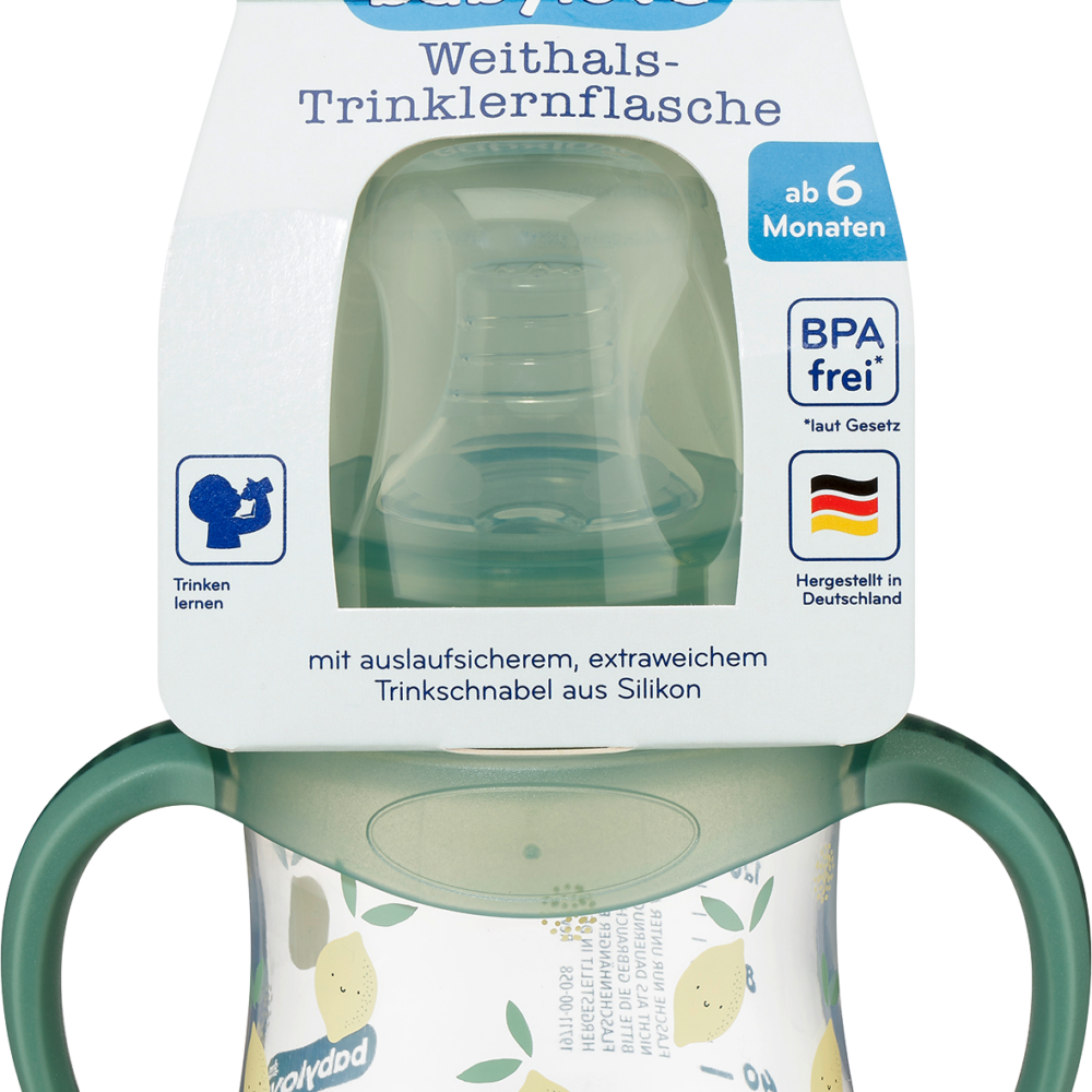 بيبي لوف زجاجة شرب واسعة العنق، أخضر، 150 مل، 1 قطعة