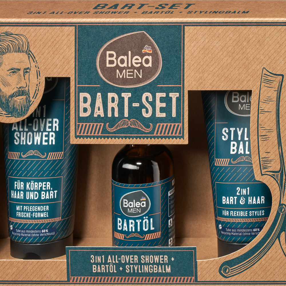 طقم هدايا باليا للعناية باللحية 3 قطع، 1 قطعة