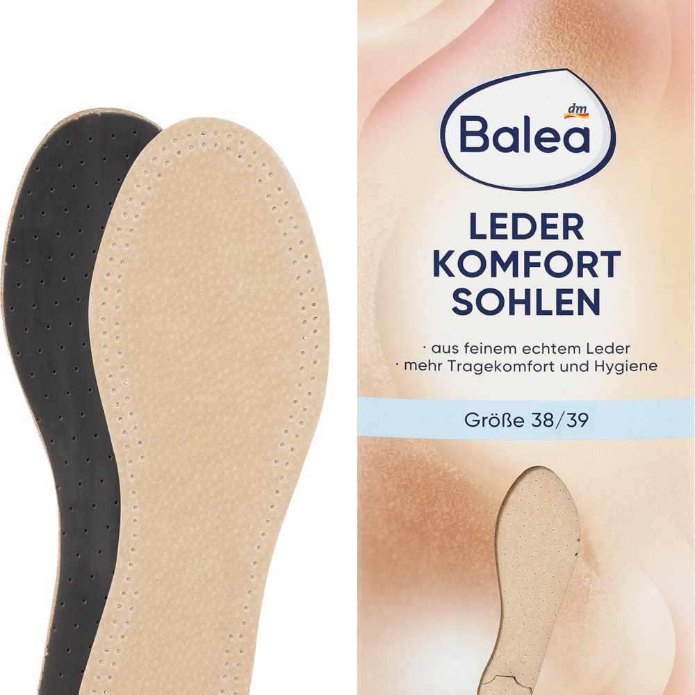 باليا نعال داخلية جلد، مقاس 38/39 (1 زوج)، 2 قطعة