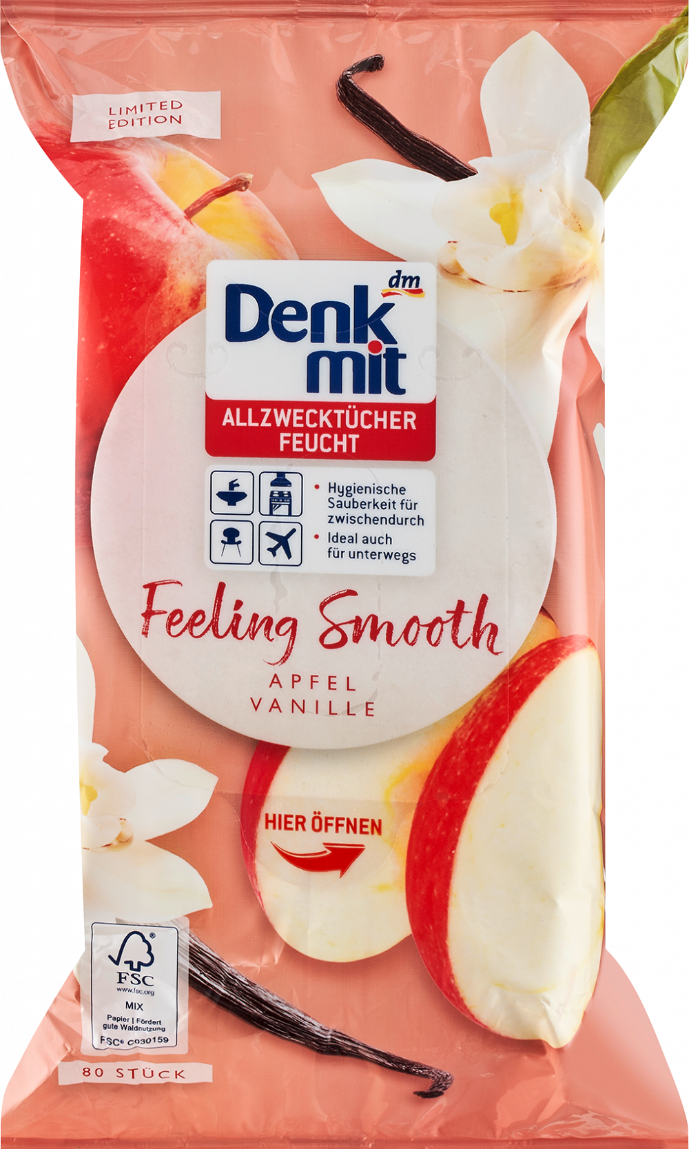 دنكميت مناديل مبللة لجميع الأغراض ملمس ناعم، 80 قطعة