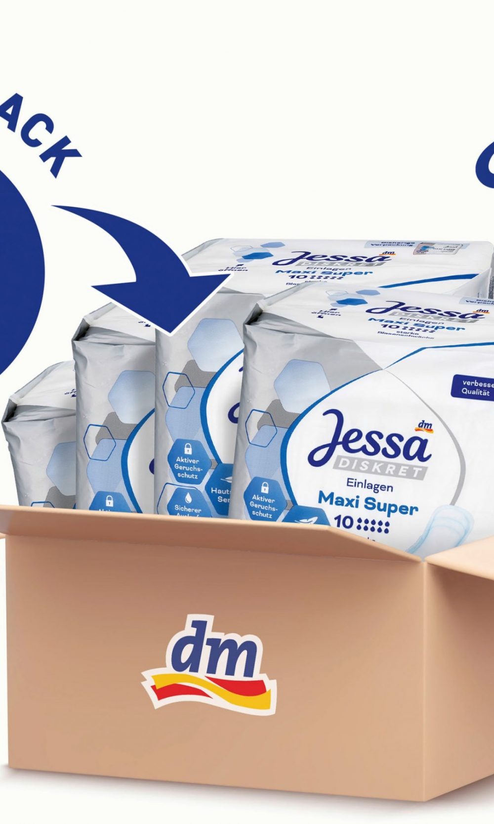 جيسا ديكريت عبوة سلس البول ماكسي سوبر فاليو (8 × 10 قطعة) ، 80 قطعة جهاز طبي