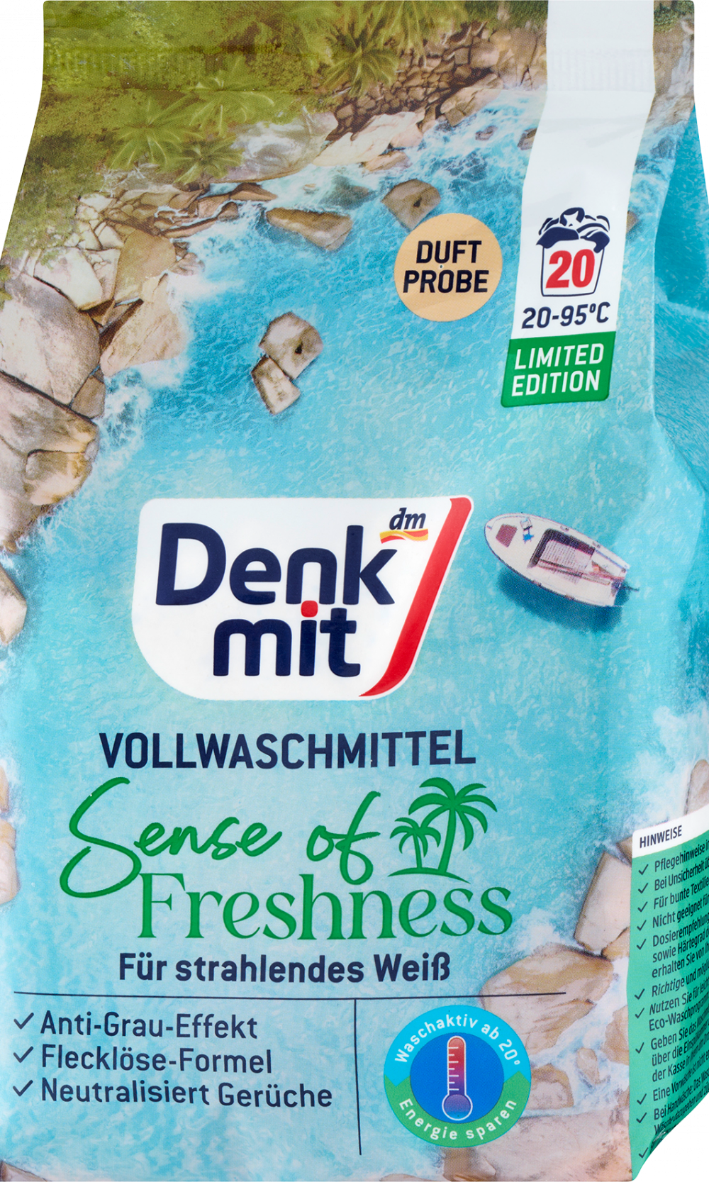 دنكميت مسحوق منظف الغسيل إحساس بالانتعاش ، 20 واط