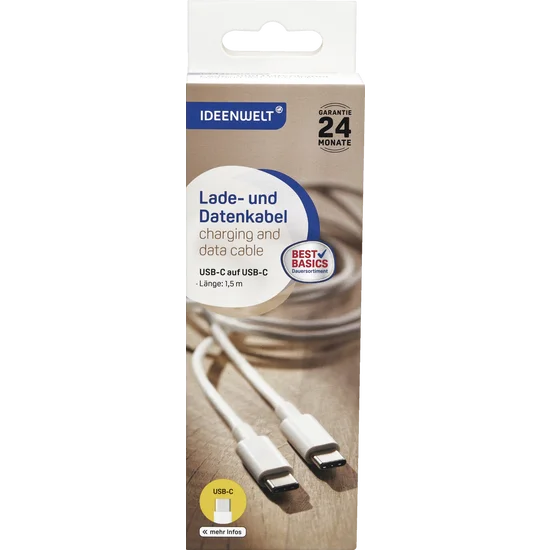 كابل شحن ونقل بيانات من نوع USB-C إلى USB-C