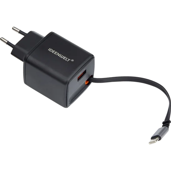 شاحن سريع USB، أسود