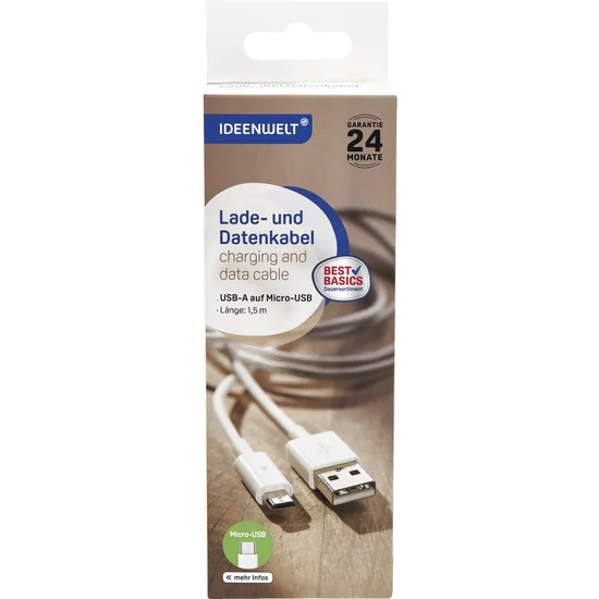 كابل شحن ونقل بيانات من USB-A إلى Micro-USB