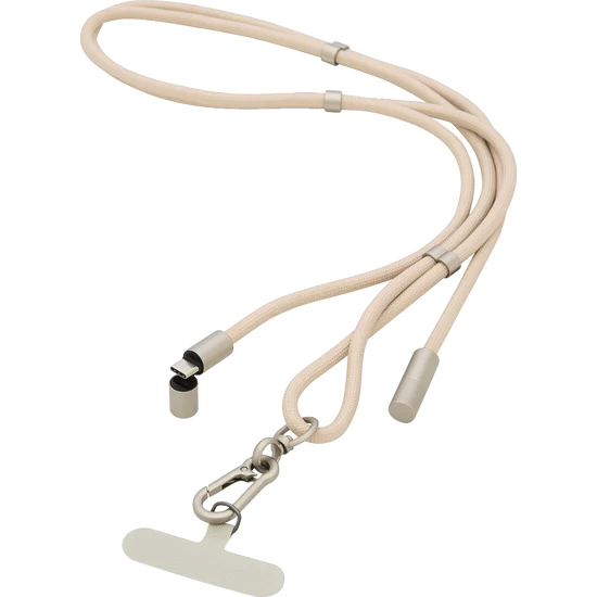 سلسلة هاتف وكابل شحن USB-C، لون بيج، 2 في 1