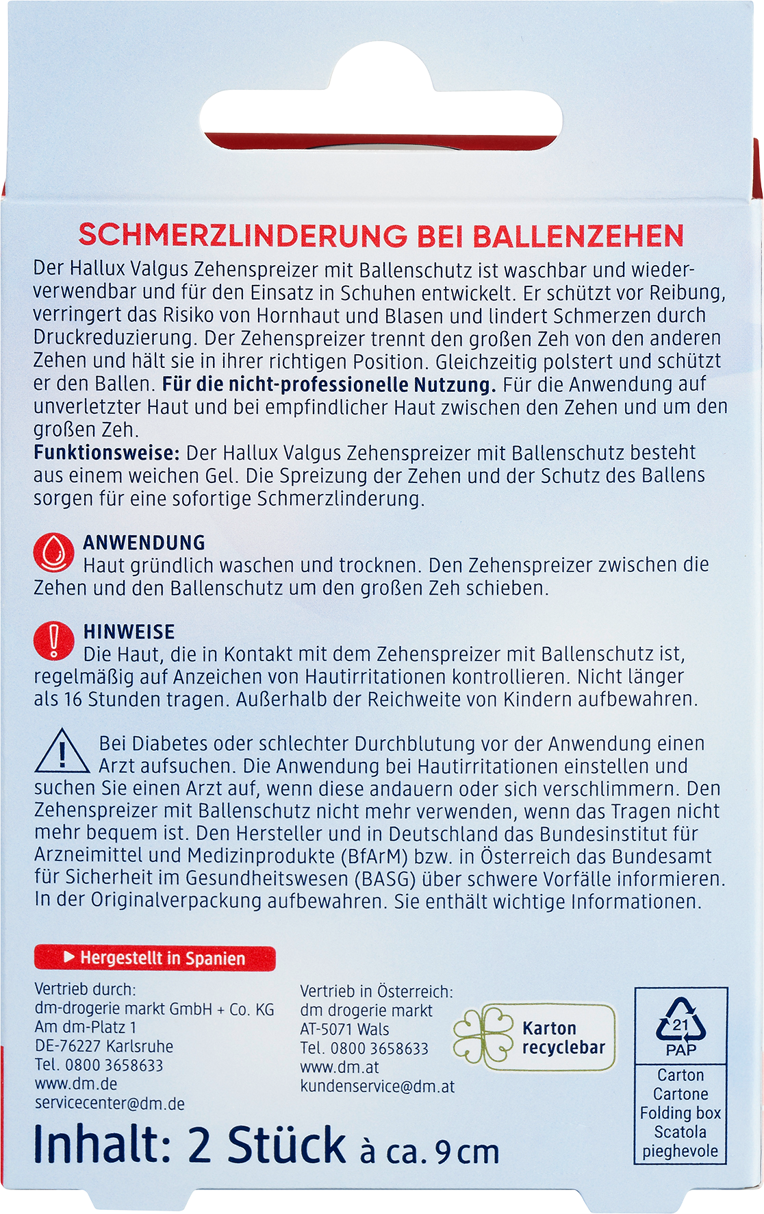 فواصل أصابع القدم Balea Hallux Valgus مع حماية من ورم إبهام القدم، قطعتان من الأجهزة الطبية - Image 2