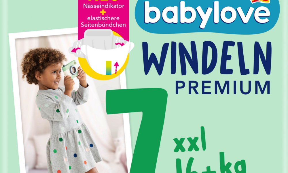 حفاضات بيبي لوف بريميوم، مقاس 7 XXL (16+ كجم)، عبوة شهرية، 120 حفاضة