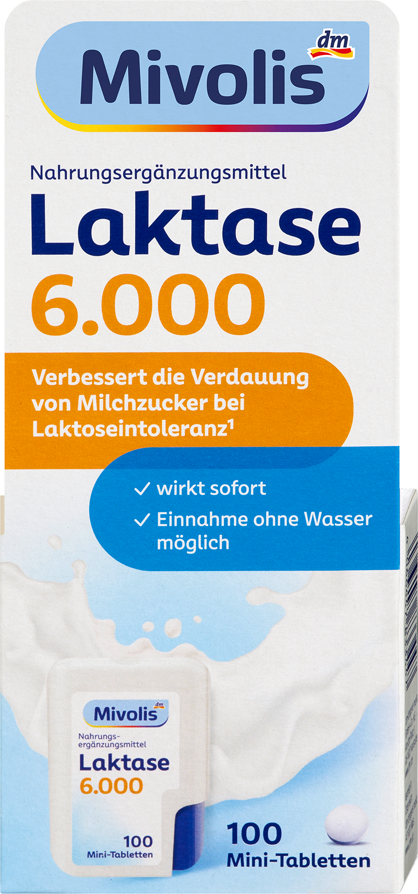 ميفولي لاكتيز 6000، أقراص صغيرة 100 قرص، 8 غرام، مكمل غذائي