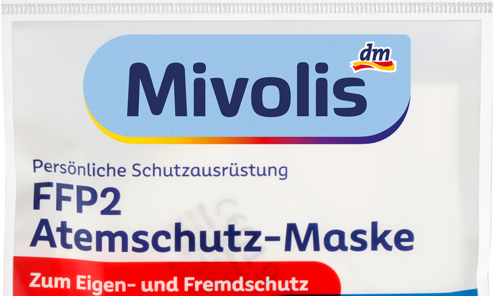 قناع تنفس Mivolis FFP2، قطعتان