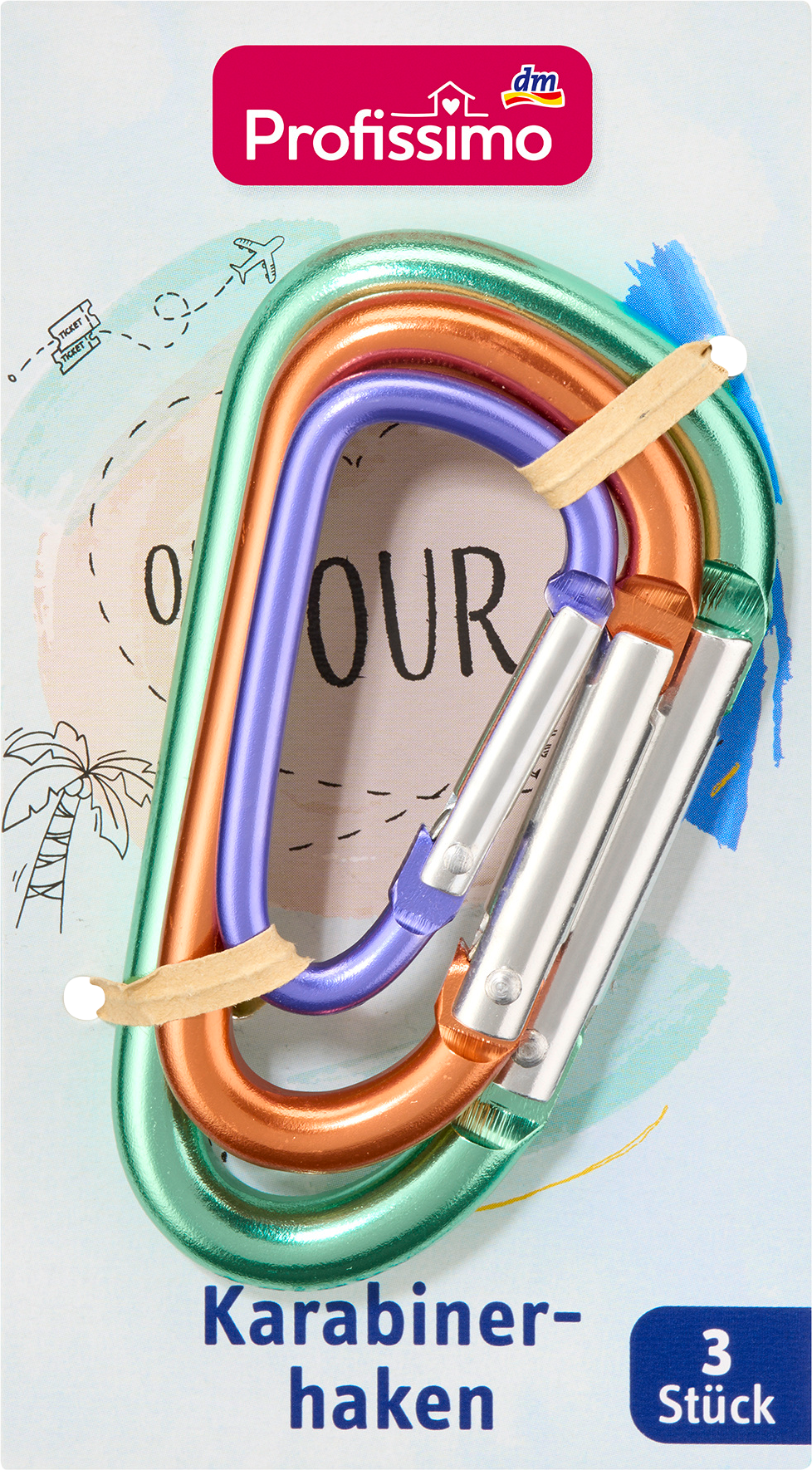 مجموعة خطافات كارابين بروفيسيمو للجولات، 3 قطع