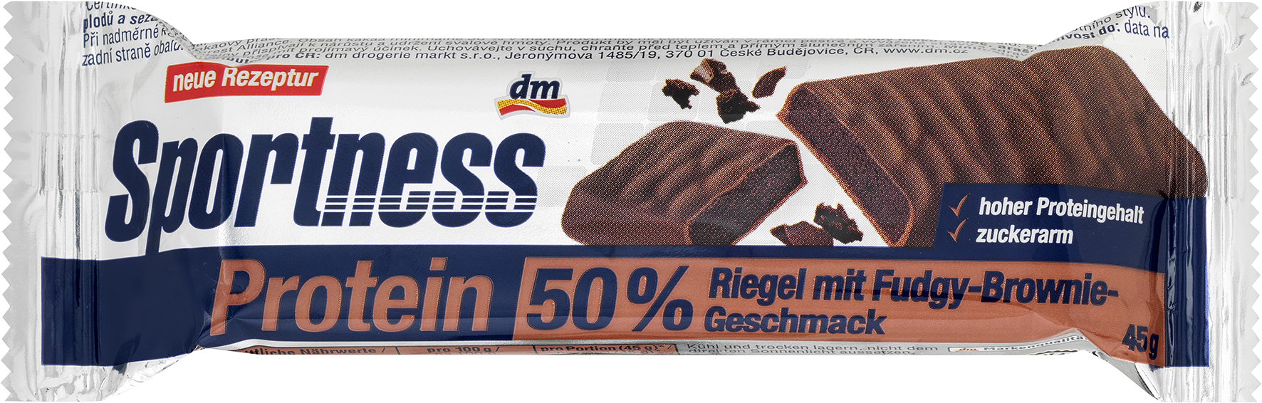 لوح بروتين سبورتنس 50%، بنكهة براوني فادجي، 45 غرام - Image 2