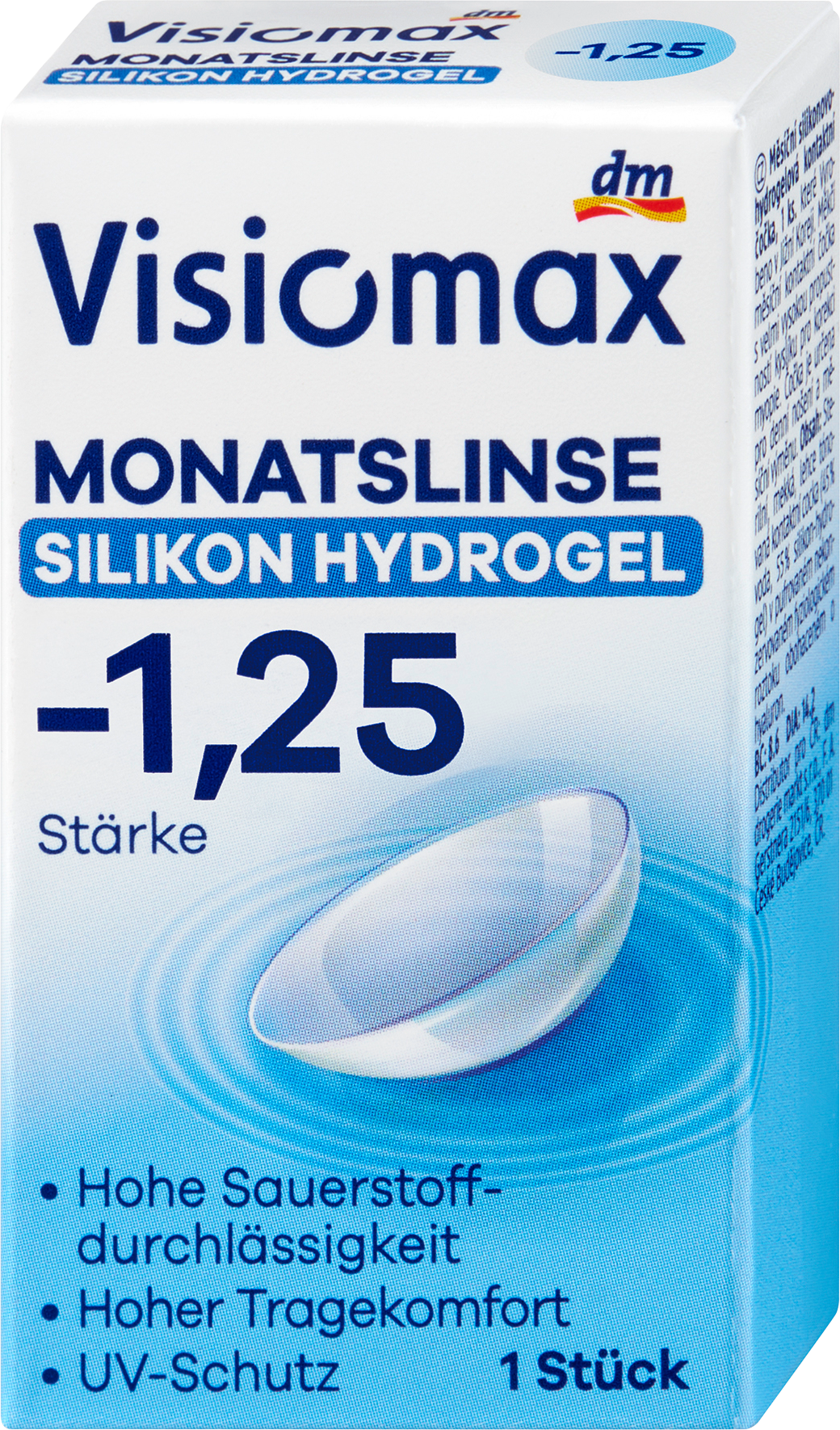 عدسات لاصقة شهرية من السيليكون هيدروجيل من فيزيوماكس، قوة انكسار -1.25 (6 × 1 قطعة)، عبوة اقتصادية، 6 وحدات، جهاز طبي - Image 2