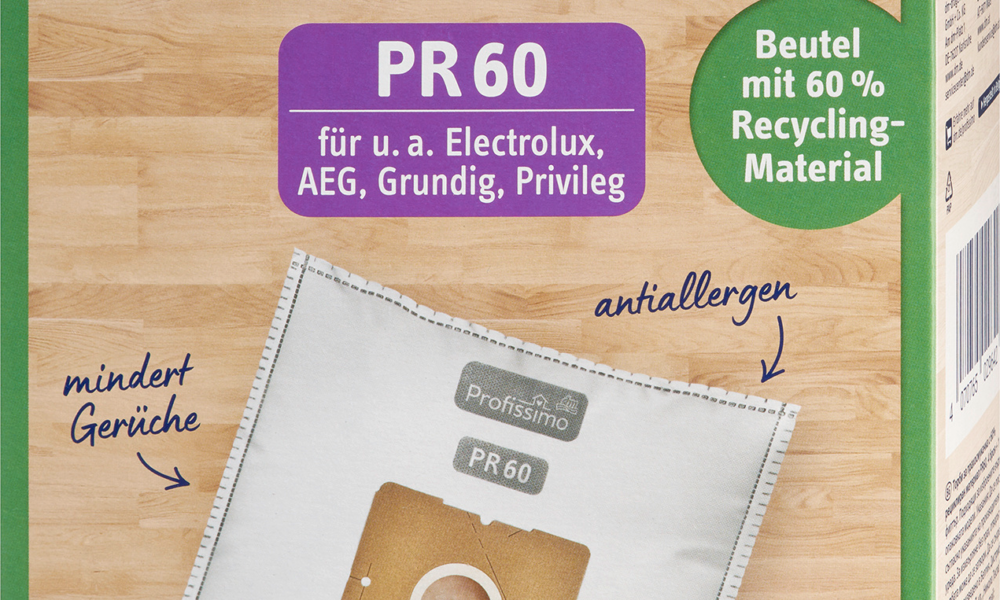 مكنسة كهربائية وفلتر Profissimo PR60، 4 قطع