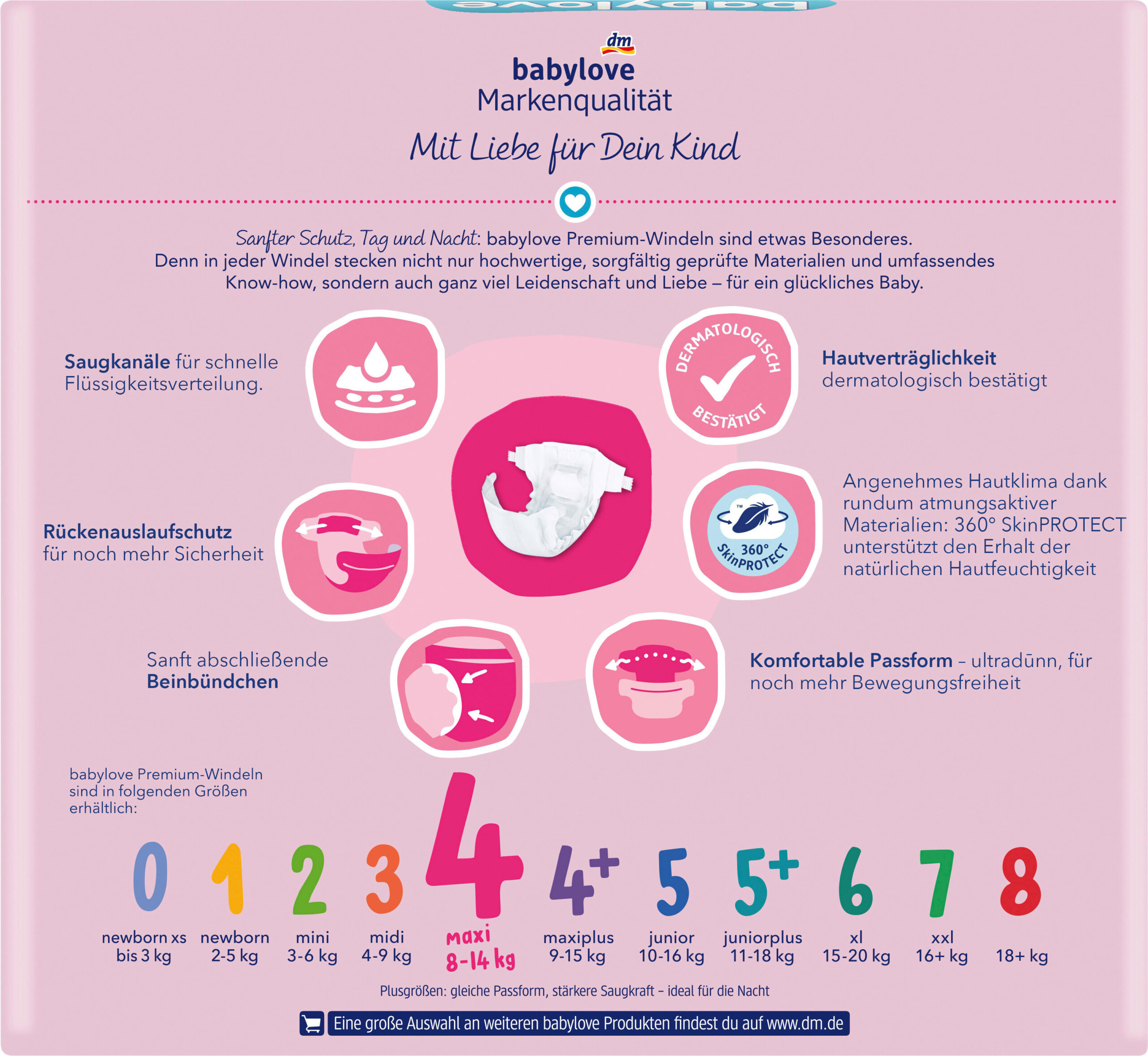حفاضات بيبي لوف بريميوم، مقاس 4 ماكسي (8-14 كجم)، عبوة شهرية، 168 حفاضة - Image 2